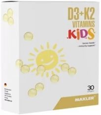 Maxler,  D3+K2 Kids , 30 гел. капс.