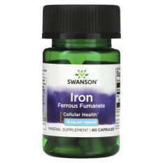 Swanson,Iron фумарат 18 мг, 60 капс.