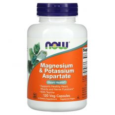 NOW, Magnesium & Potassium Aspartate, 120 капс.