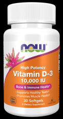 NOW, Vitamin D-3 10000 IU,30 гель.капс.