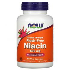 NOW,Niacin Flush-Free 500 мг, 90 капс.