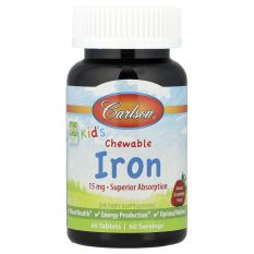 Carlson Labs, Kids Iron 15 мг, 60 таб.