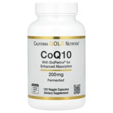 California Gold Nutrition, CoQ10 200 мг with bioperine, 120 капс.