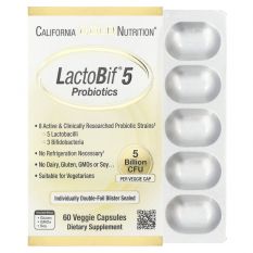 California Gold Nutrition, LactoBif 5 Probiotics (5 Billion CFU) 60 капс.