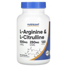 Nutricost, L-Arginine + L- Citrulline,120 капс.
