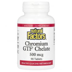 Natural Factors, Chromium Chelate, 500mcg 90 таб.