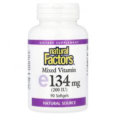 Natural Factors, Mixed Vitamin E, 200 МЕ, 90 гел. капс.