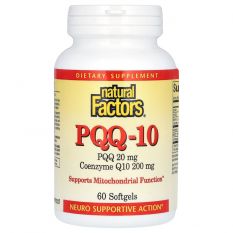Natural Factors, CoQ10 200 мг+ PQQ, 60 гелкапс.