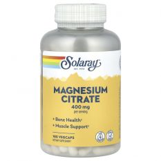 Solaray, Magnesium Citrate 400 мг, 180 капс.