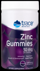 Trace, Zinc Gummies 30 мг, 60 мармеладок