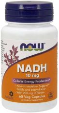 NOW, NADH 10мг + 200мг Ribose 60 капс.