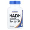 Nutricost, NADH 10 mg, 120 капс.