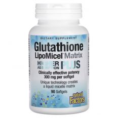 Natural Factors, Glutathione LipoMicel Matrix (глютатион) 300 мг, 90 гелькапс.