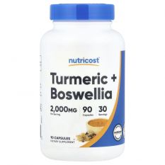 Nutricost, Turmeric + Boswellia (2000 MG), 90 капс.