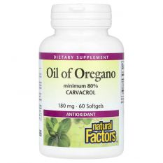 Natural Factors, Oregano Oil 180 мг. 60 гель. капс.