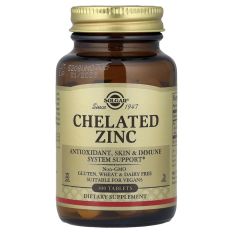 Solgar, Chelated Zinc 22 мг, 100 таб.