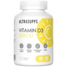 UltraSupps, Витамин д3 2000 IU, 180 гель. капс.
