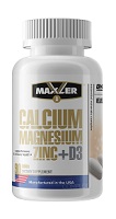 MAXLER, Calcium-Zink-Magnesium+ D3, 90 таб.