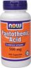 NOW, Pantothenic Acid, 500 мг, 100 капс.