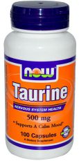 NOW, Taurine 500 мг, 100 капс.