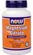 NOW, Magnesium Citrate 200 мг,100 таб.