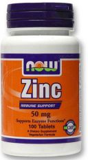 NOW, Zinc Gluconate 50 мг, 100 таб.