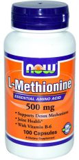 NOW, L-Methionine 500 мг, 100 капс.