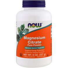 NOW, Magnesium Citrate Powder 227 г.