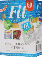 Fit Parad, Заменитель сахара на основе стевии №14 (100 саше в уп.) 1 г.