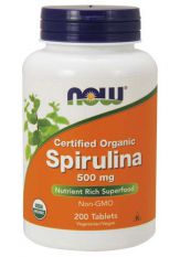 NOW, Spirulina 500 мг, 200 таб.