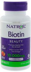 NATROL, Biotin 10000 мкг. 60 жеват. таб.
