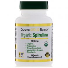 California Gold Nutrition, Organic Spirulina 500 мг, 60 таб.