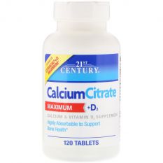 21st Century, Calcium Citrate+ D3, 120 таб.