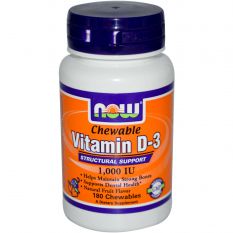 NOW, Vit D-3 1000 IU, 180 жев. капс.