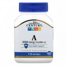 21st Century, Vit A, 3000 mcg (10000 IU), 110 гел. капс.