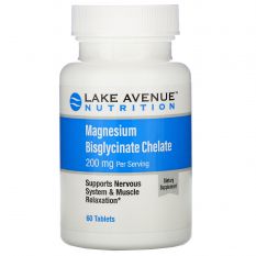 Lake Avenue Nutrition, Magnesium Bisglycinate Chelate, 200 mg, 60 таб.