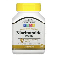 21st Century,  Niacinamide, 500 мг, 110 таб.