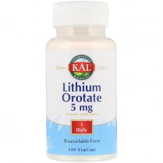 KAL, Lithium Orotate 5 мг, 120 капс.