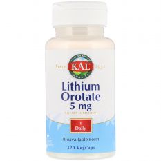 KAL, Lithium Orotate 5 мг, 120 капс.