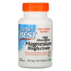 Doctor's Best, High Absorption Magnesium Bisglycinate 100 мг,120 таб.