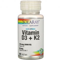 Solaray, Vitamin D-3 (10000 IU) 60 капс.