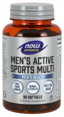 NOW, Mens active sports multi, 90 гел. капс.