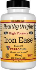 Healthy Origins, Iron Ease 45 мг, 90 капс.