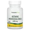 Nature's Plus, Бетаин гидрохлорид (Betaine Hydrochloride), 600 мг, 90 таб.