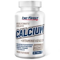 Be First, Calcium bisglycinate chelate + K2 + D3. 90 таб.