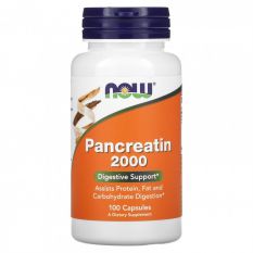 NOW, Pancreatin 2000, 100 капс.