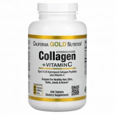 California Gold Nutrition, Collagen+ Vitamin C, 250 таб.