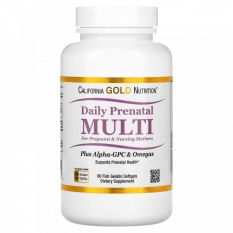 California Gold Nutrition, daily Prenatal MULTI, 60 гел. капс.