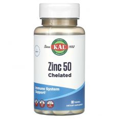 KAL,  Zinc 50 Chelated, 90 таб.