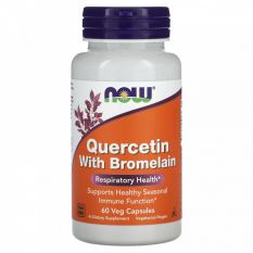 NOW, Quercetin With Bromelain, 60 капс.